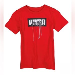 Boys Puma Paint Detail Graphic Tee - Red